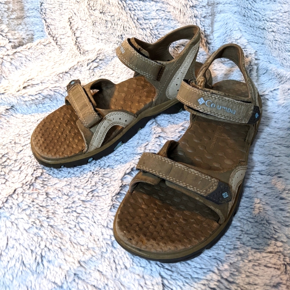 Columbia Riptide Hiking Sandals Women's 8 Tan Velcro
